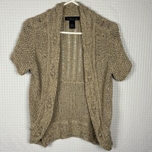Venue Cardigan Women M Open Knit Beach Neutral Earthy Travel Eclectic Boho‎